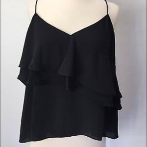 NWT Black Ruffle Tank